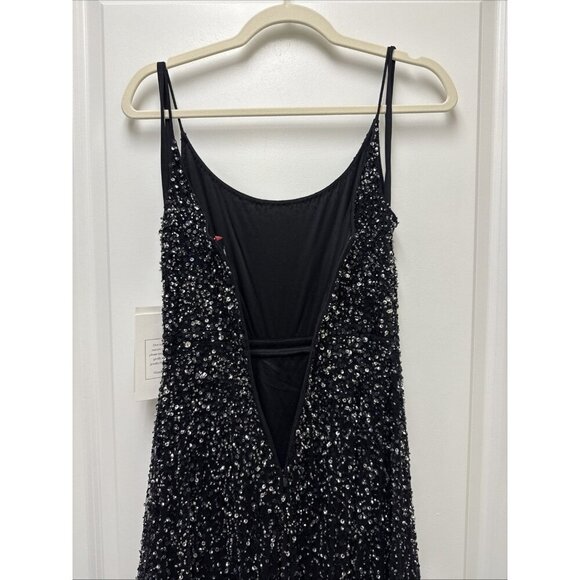 MAC DUGGAL Size 4 Black 10883 Embellished Scoop Neck Tiered Formal Gown Dress - Picture 8 of 11